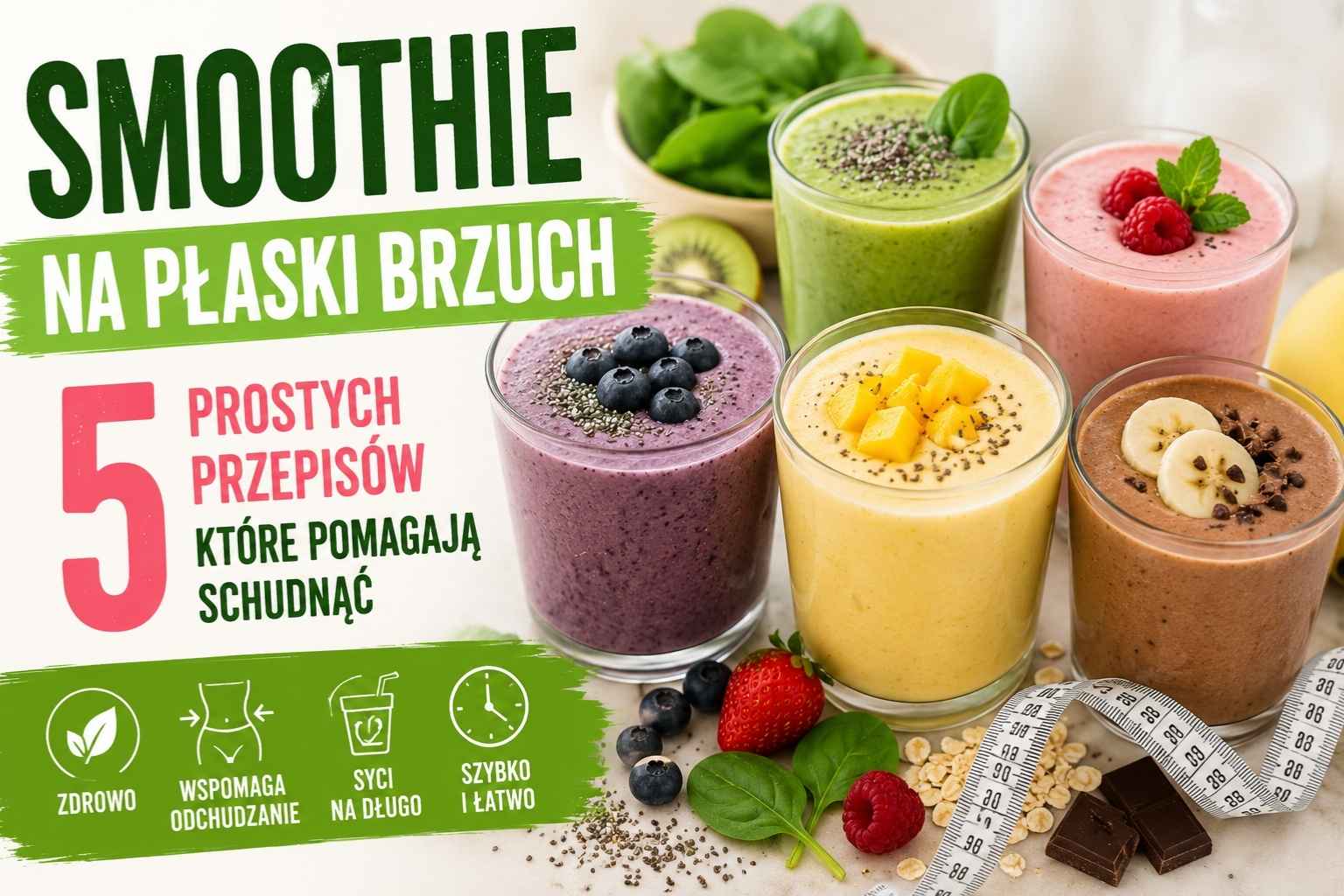 Read more about the article Smoothie na płaski brzuch — 5 prostych przepisów które pomagają schudnąć