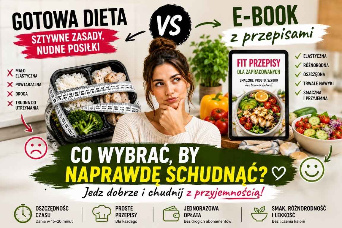 Read more about the article Gotowa dieta czy e-book z przepisami? Co wybrać, żeby naprawdę schudnąć?